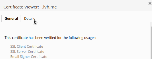 Click certificate details tab!