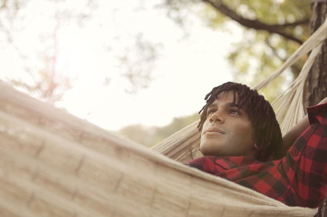 Photo of man in hammock by Andrea Piacquadio from Pexels (https://www.pexels.com/photo/man-lying-on-hammock-3776840/)